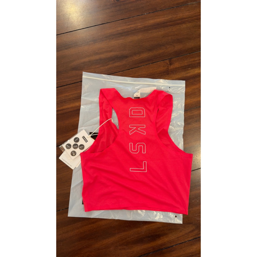 LSKD Race Day Cropped Performance Tank Raspberry Pink XS WTNK00596 NEW NWT - Picture 7 of 16